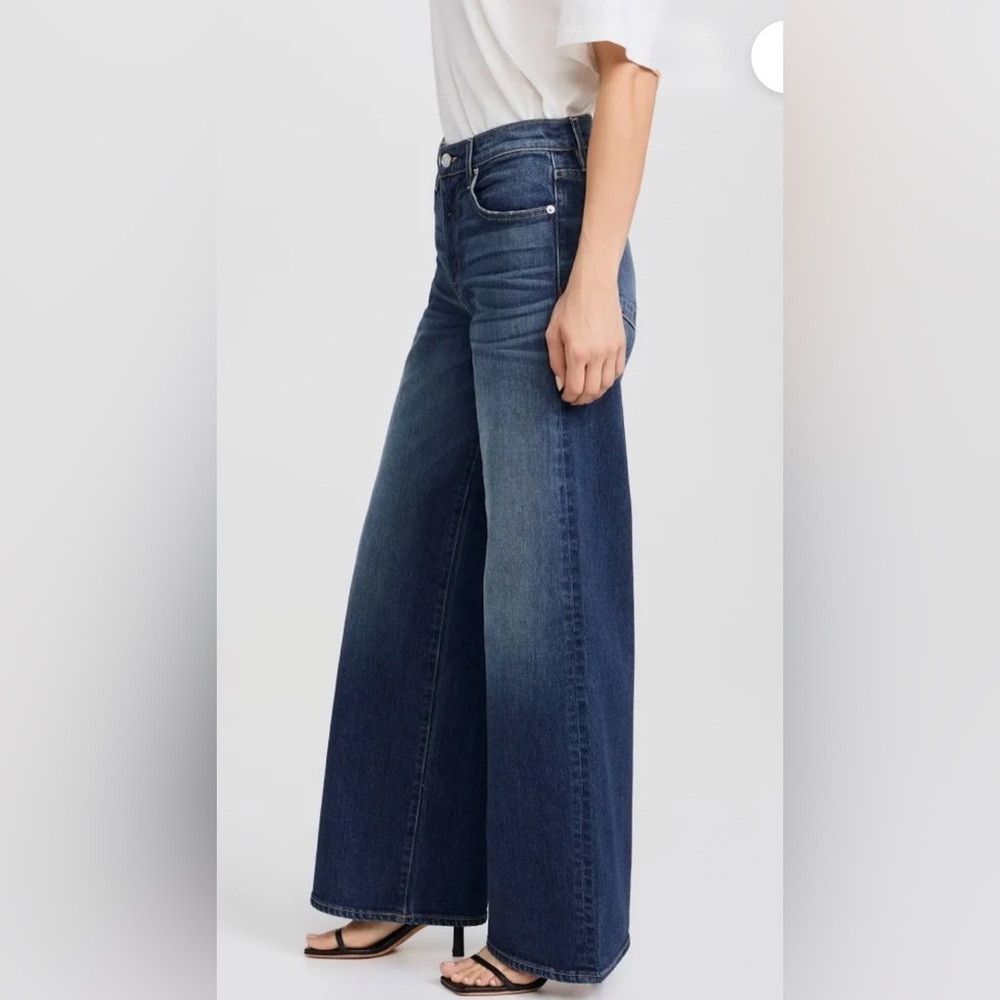 SLVRLAKE High Rise, Wide-Leg Jeans in Medium Dark Blue Wash, Size 27 - Picture 2 of 7